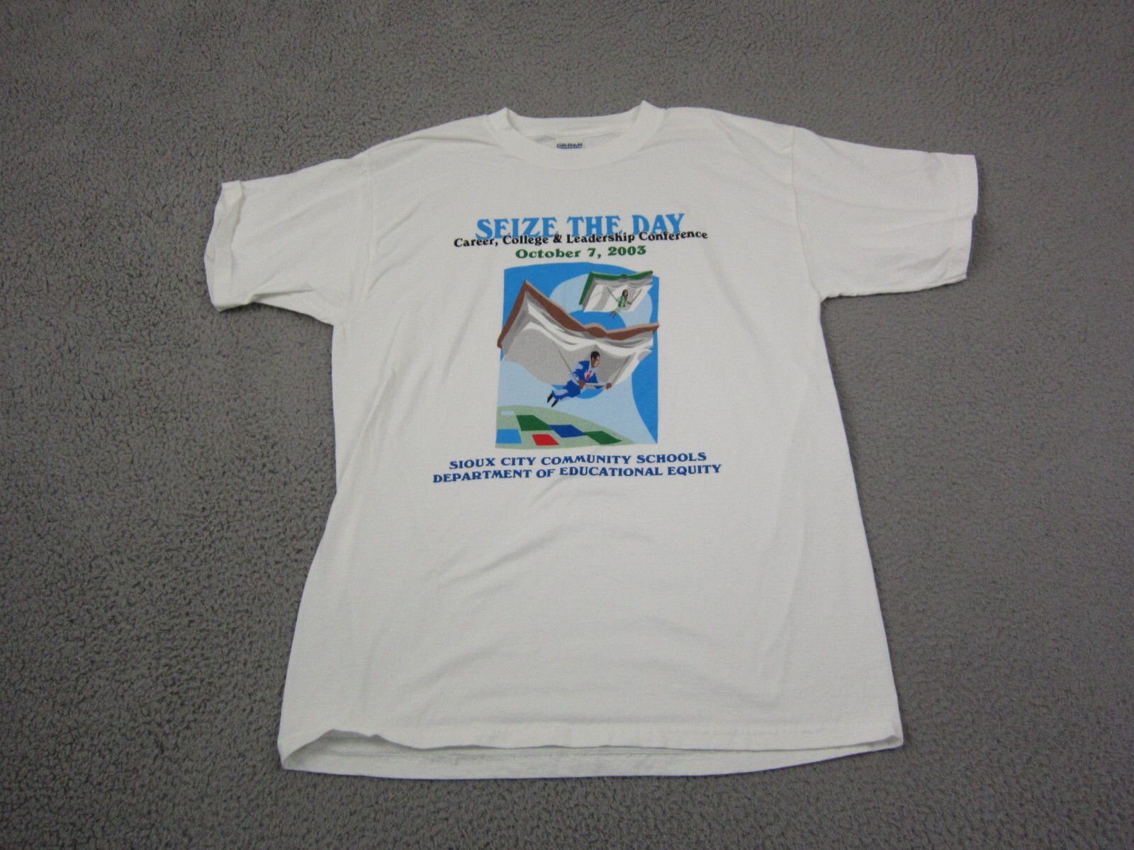 Vintage Library Shirt Mens Large White Mens Books Reading Sioux City 2A