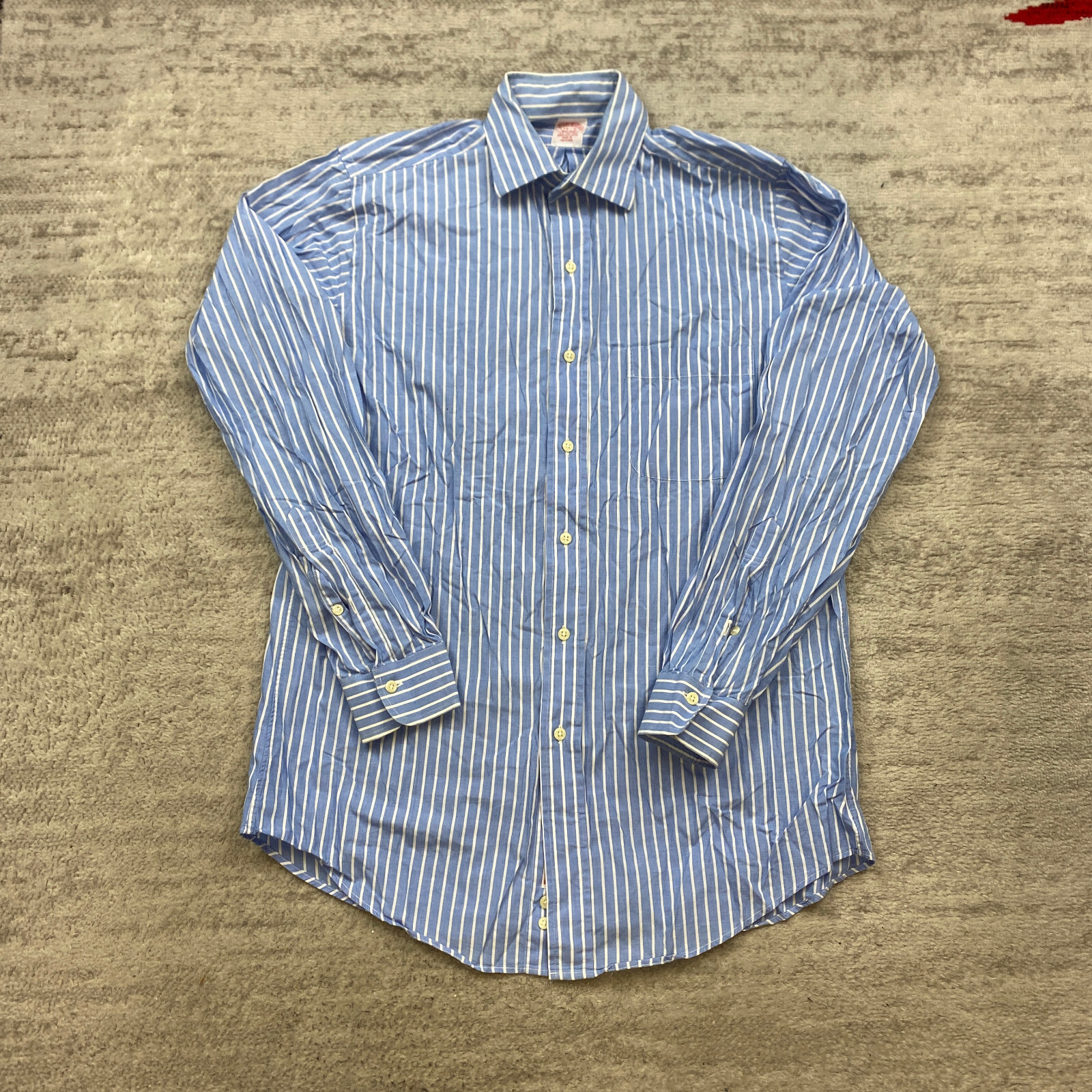 VTG Brooks Brothers Button Shirt 15 – 4 Blue White Hickory Broadcloth Makers 90s
