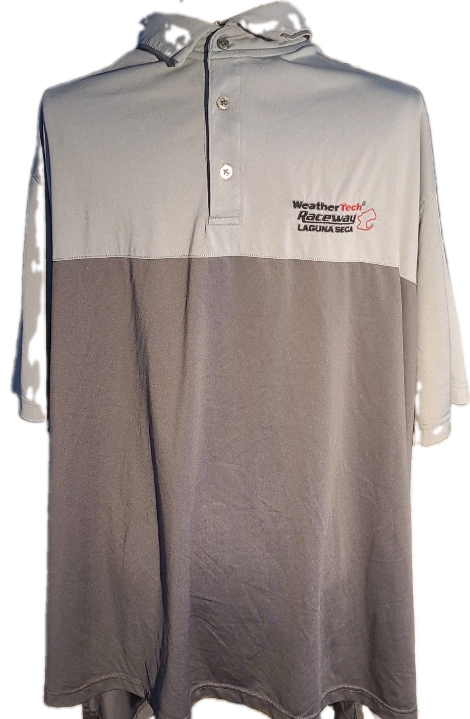 WEATHER TECH RACEWAY LAGUNA SECA 2 Tone GREY CREW SHIRT 4XL PRE-OWNED EXCELLENT
