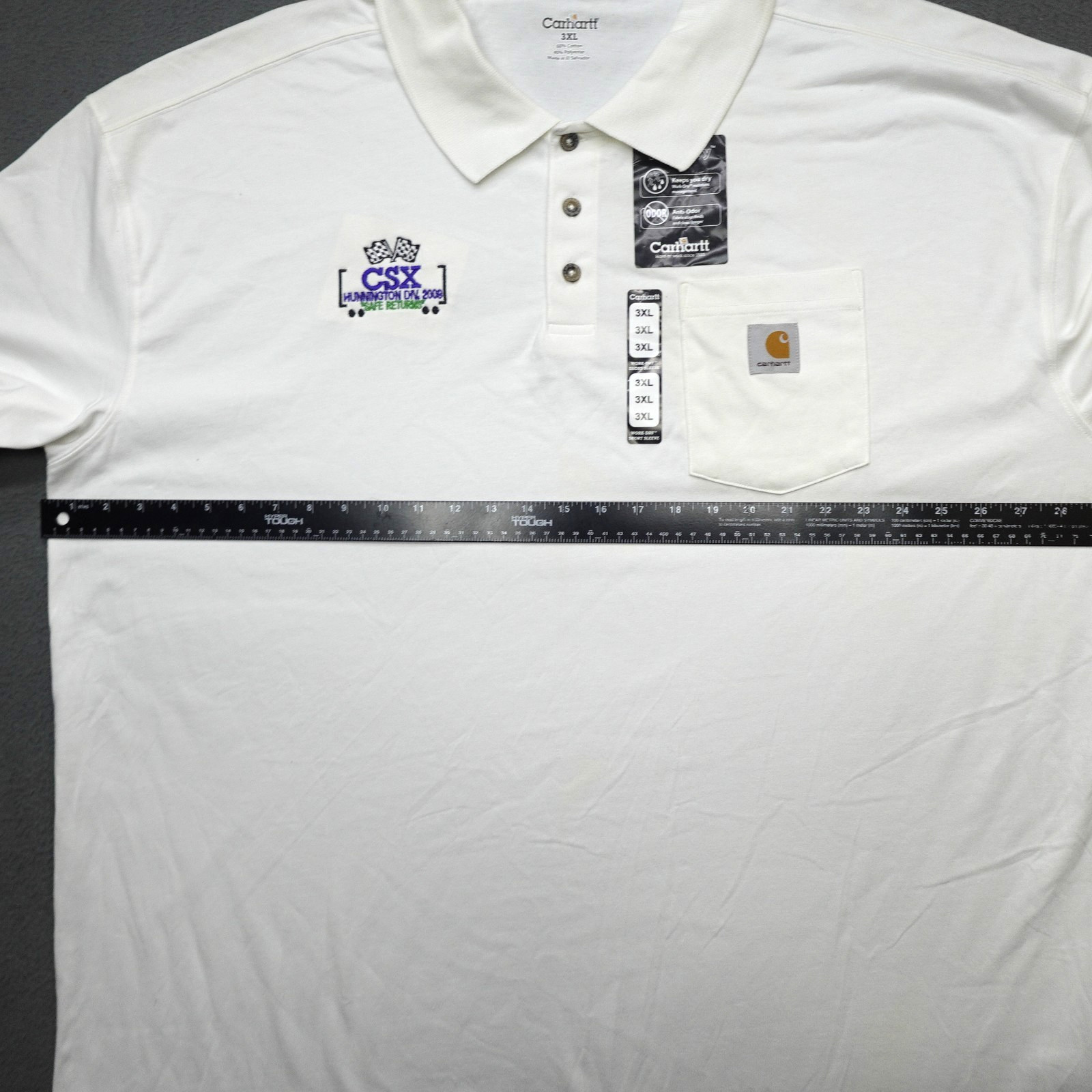 Carhartt CSX Railroad Transportation Polo Shirt Men’s Size 3XL White NWT