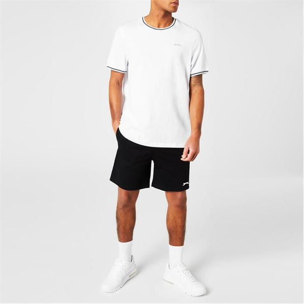 Mens Slazenger 100% Cotton Tipped Crew Neck T Shirt XS S M L XL XXL 3XL 4XL BNWT