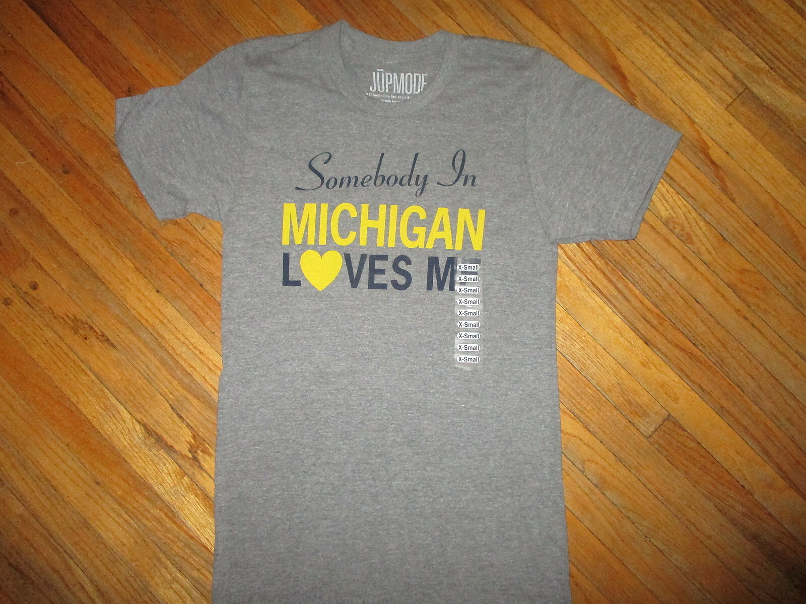 NWT SOMEBODY IN MICHIGAN LOVES ME T SHIRT Rayon Cotton TriBlend JUPMode Adult XS