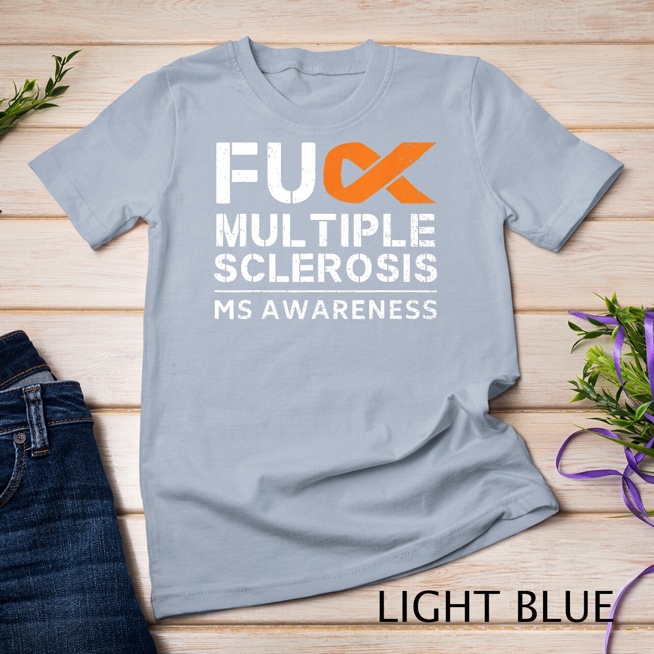 Multiple Sclerosis MS Awareness Support Ribbon Unisex T-shirt