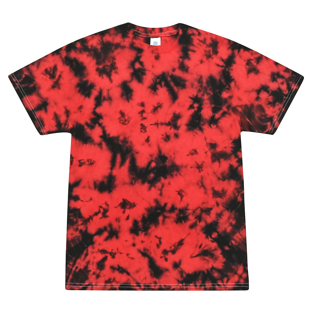 Tie Dye Crystal Red & Black T-Shirts S M L XL 2XL 3XL Cotton Colortone