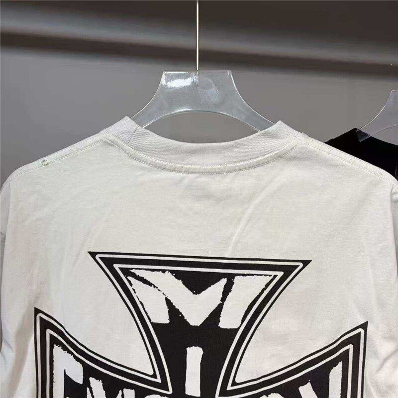 Mixed Emotion – Loose-Fitting Retro Letter-Printed Holey Top for Men and Women