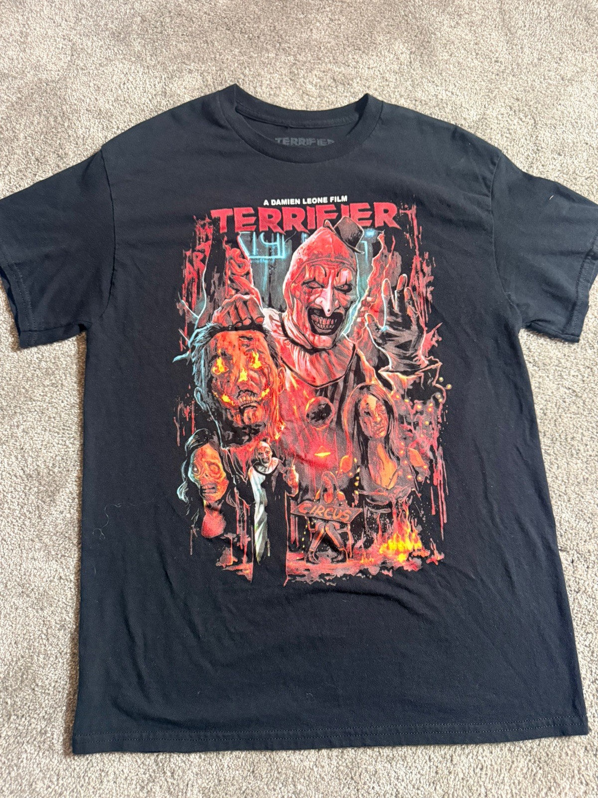 Terrifier Art The Clown Horror Terror 2023 Threads T-Shirt NWT Sz Medium