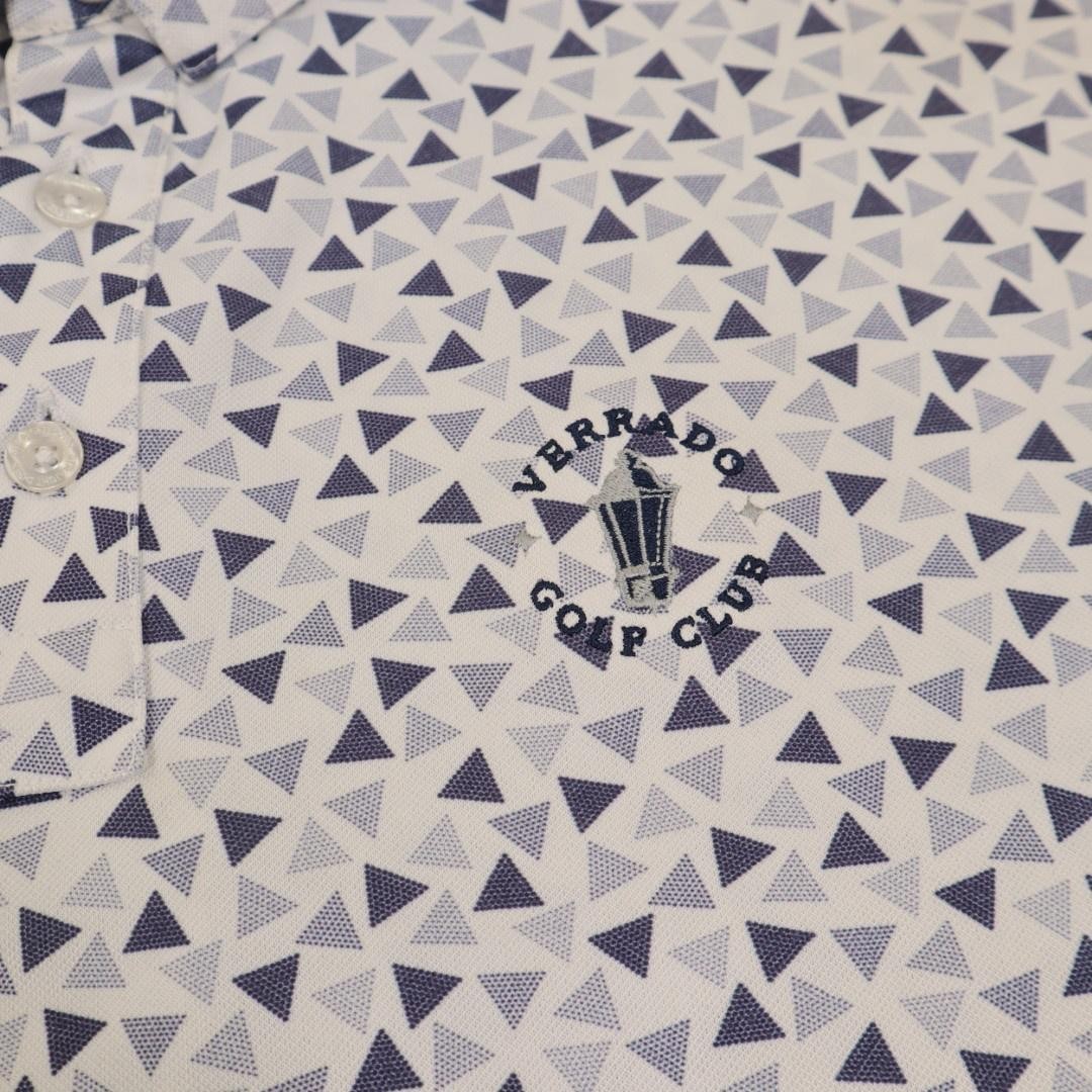Straight Down Polo Shirt Mens Large Geometric Dot Verrado Golf Club Performance