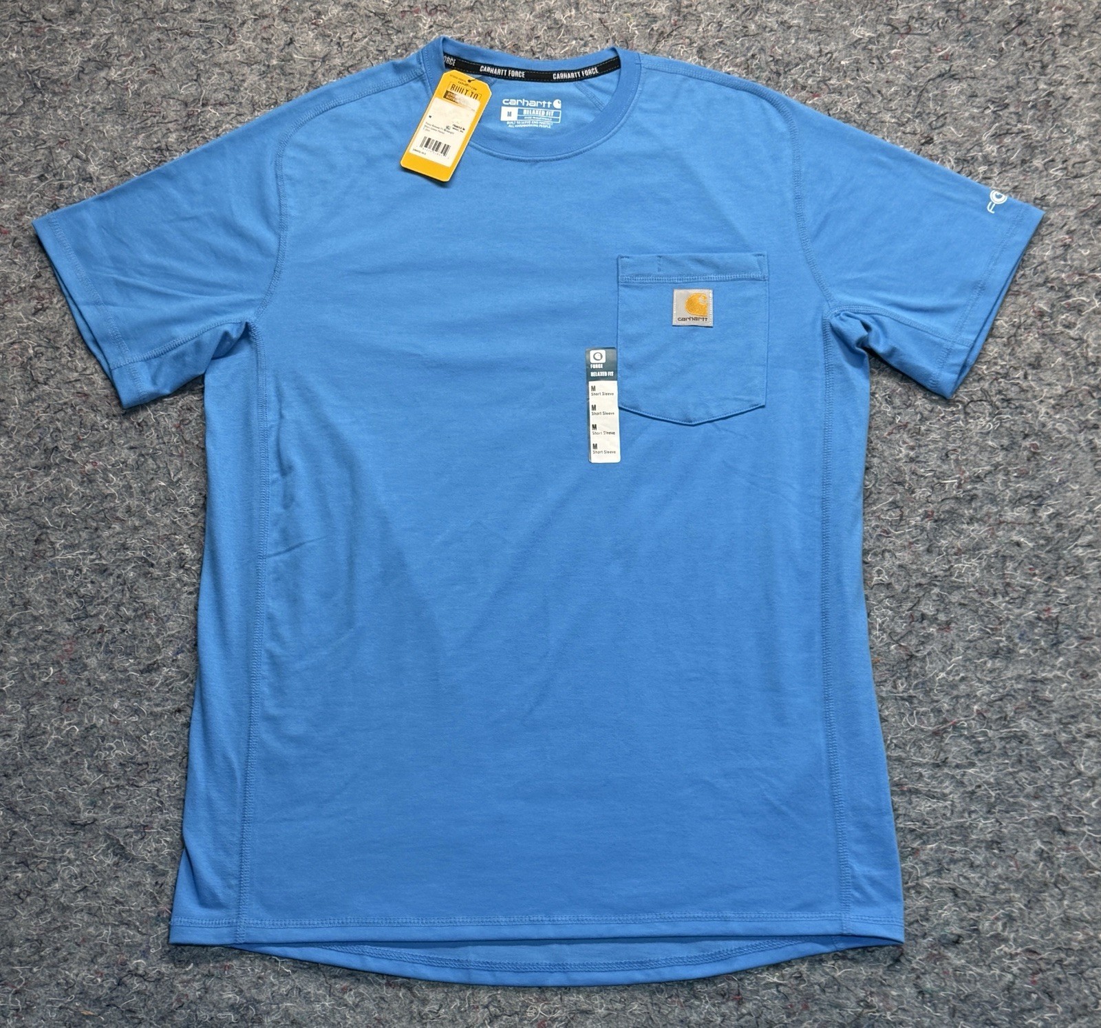 Carhartt Force Tee Shirt Men’s Med Blue Relaxed Fit Midweight UPF 25+ Dry Fast