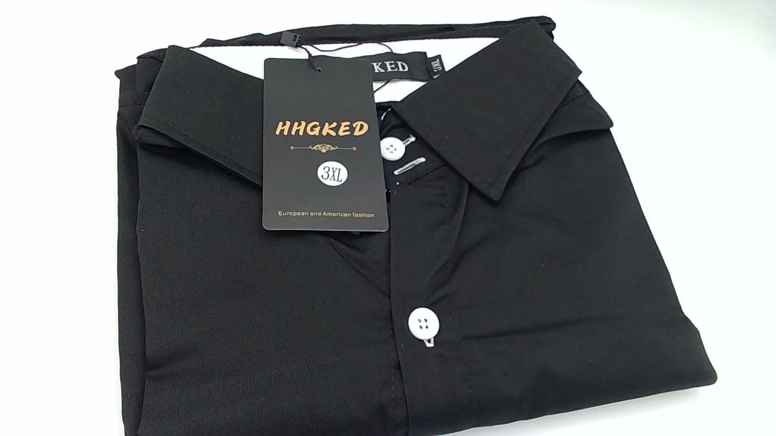 Men’s Black Italian Style Dress Shirt Stylish Contrast White Cuffs & Collar