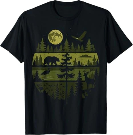 Retro Forest Nature Shirt, Vintage Wildlife Outdoor Graphic Tee
