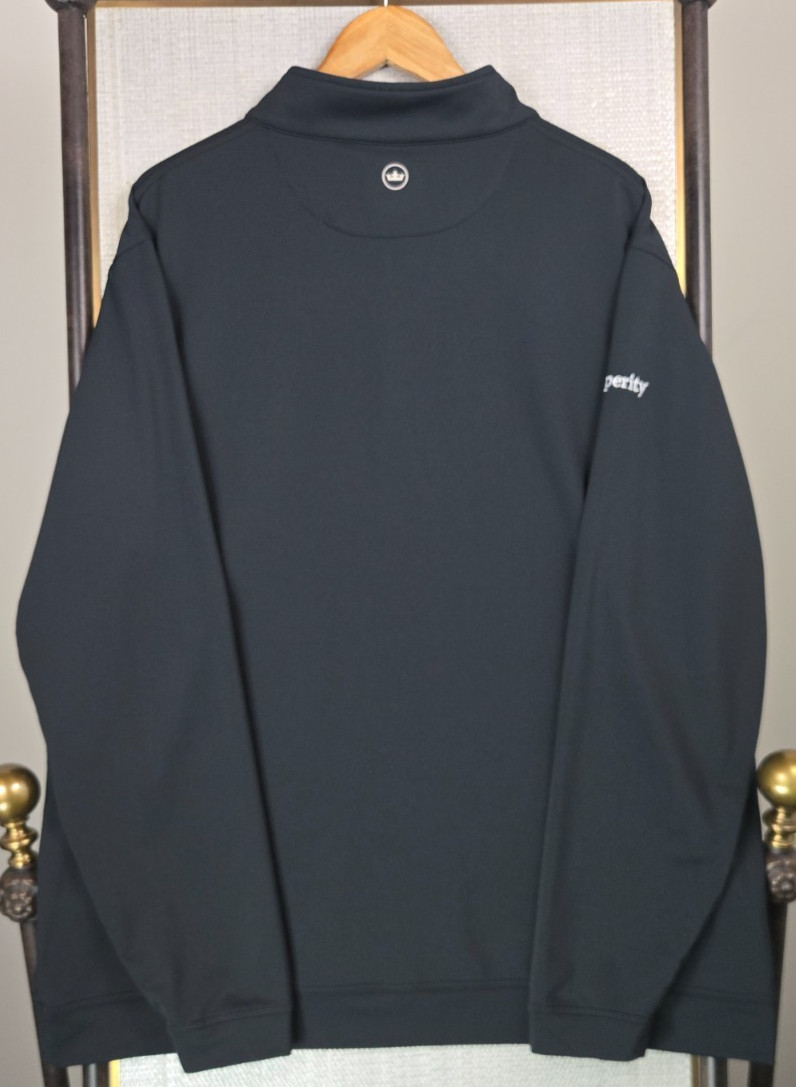 PETER MILLAR Mens Size 3XL Performance 1/4 Zip Perth Pullover Black Golf XXXL