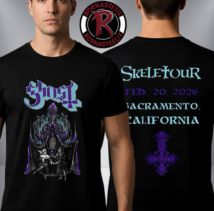 Ghost Band Skeletour 2026 Merch Tee At Sacramento California February 20 T Shirt