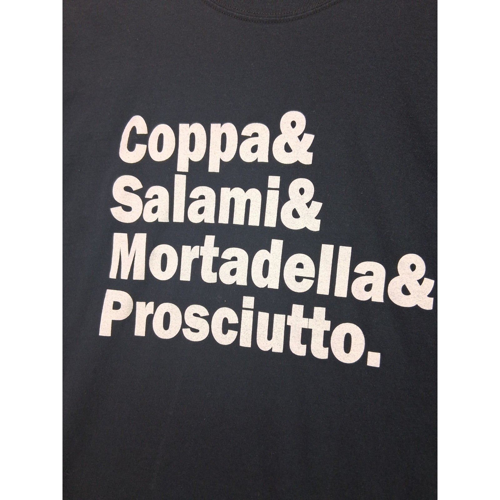 Fruit of the Loom T-Shirt XL Black Italian Meat Graphic Lettieri & Co Foodie Tee