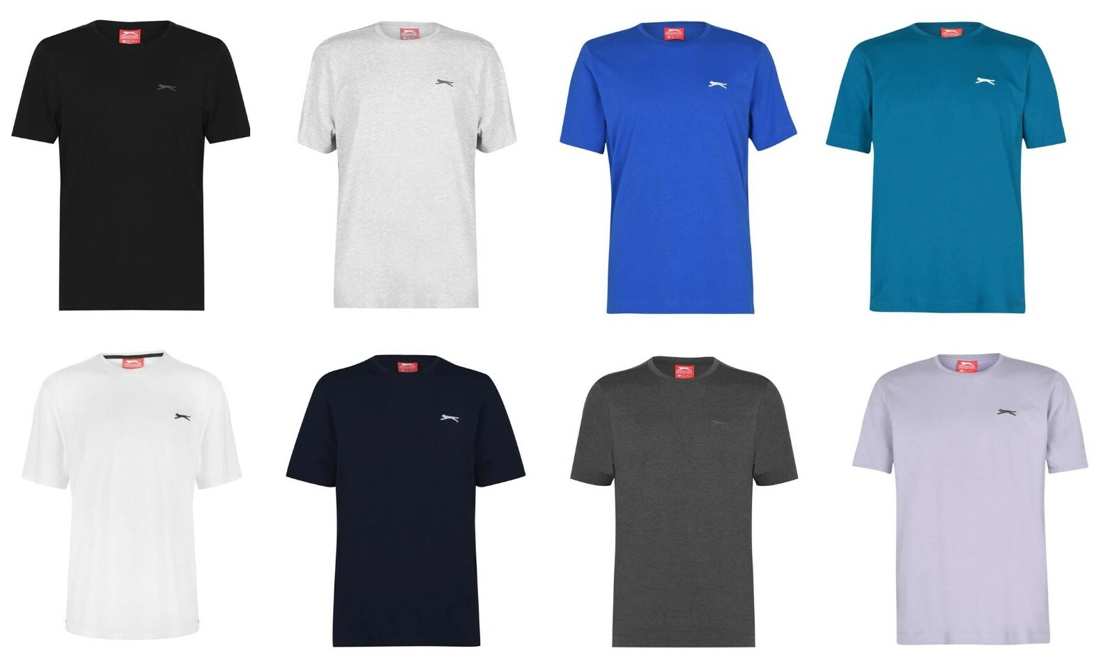 Mens Slazenger 100% Cotton Plain Crew Neck T Shirt XS S M L XL XXL 3XL 4XL BNWT