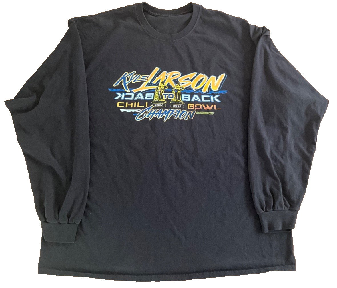 2020 2021 Kyle Larson Chili Bowl Back to Back Champion Long Sleeve Shirt KLR XL