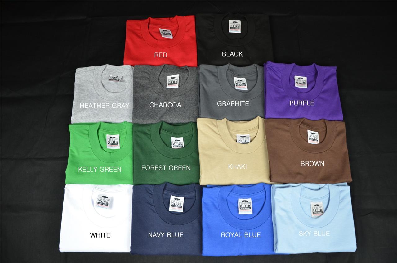 3 NEW PROCLUB LT-5XLT TALL HEAVY WEIGHT T-SHIRTS PLAIN TEE PRO CLUB COLOR BLANK