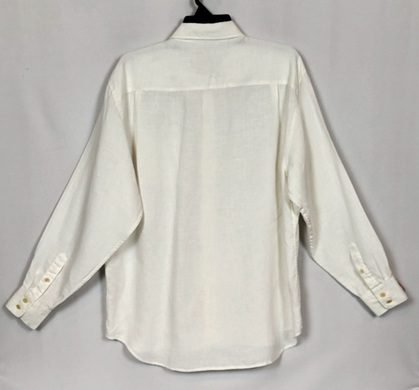 Tommy Bahama Men’s XL Off White Linen Long Sleeve Classic Machine Washable Shirt