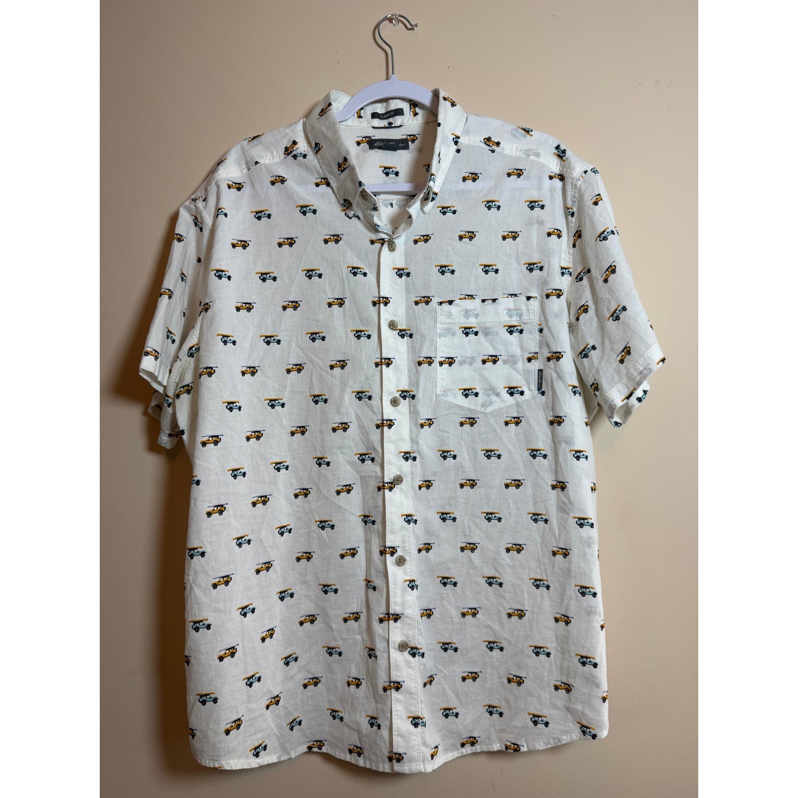 Eddie Bauer Mens Baja Button Up Shirt XL 4×4 Jeep Surfboard Gorpcore Travel