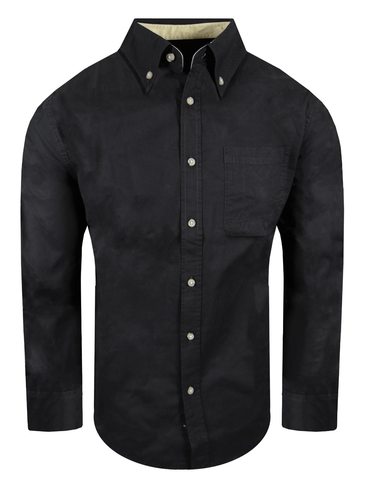 Twill Cotton Shirt Mens Button Down Collar Casual Dress Workwear Pen Slot Pocket