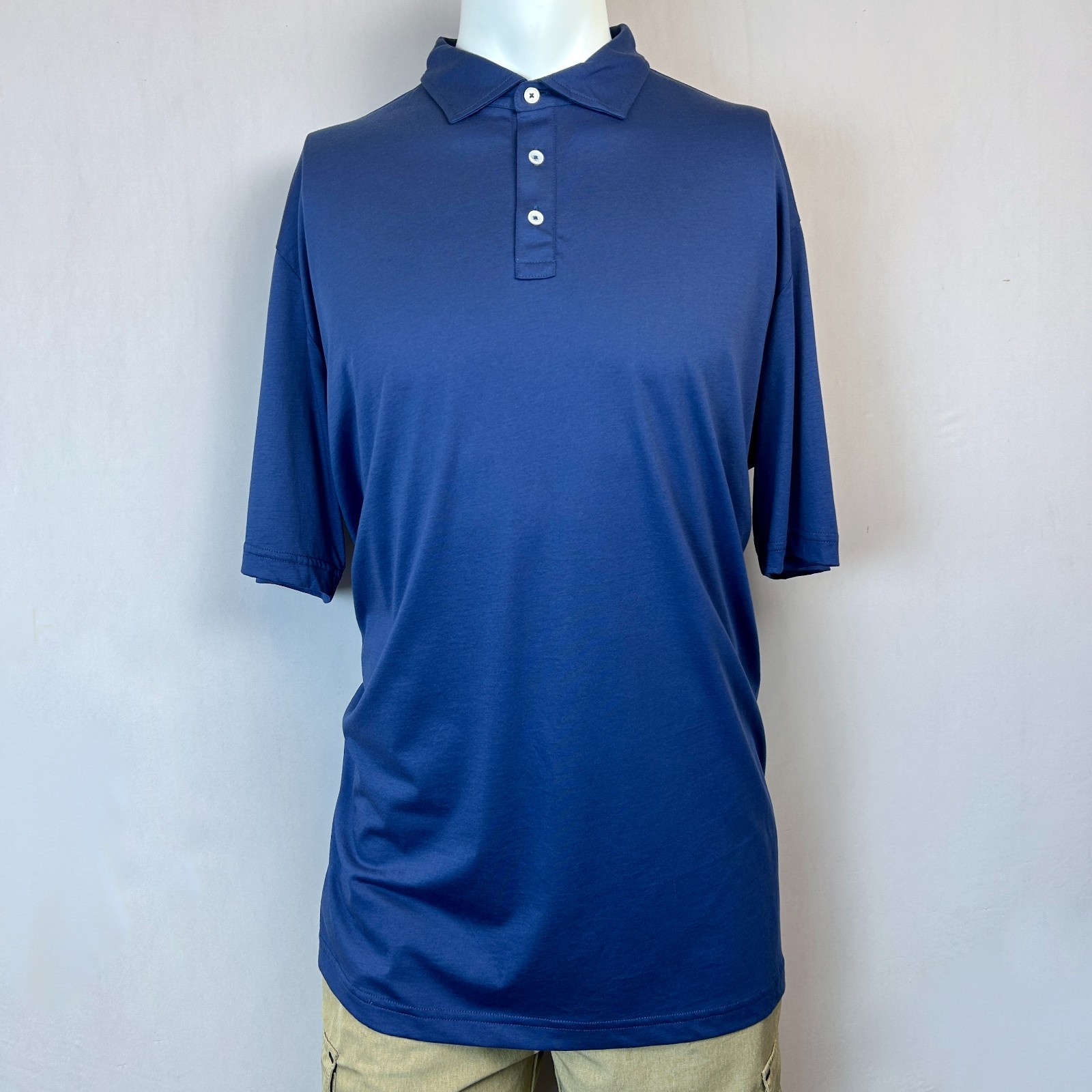 Peter Millar Polo Mens Large Tall Extra Large Tall 2XLT Blue Crown Comfort