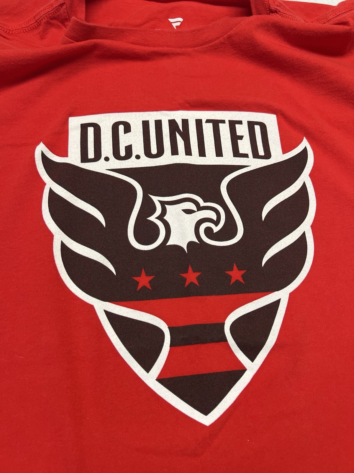 DC United Luciano Acosta Size Large Mens Red Double-sided Graphic Logo Tee