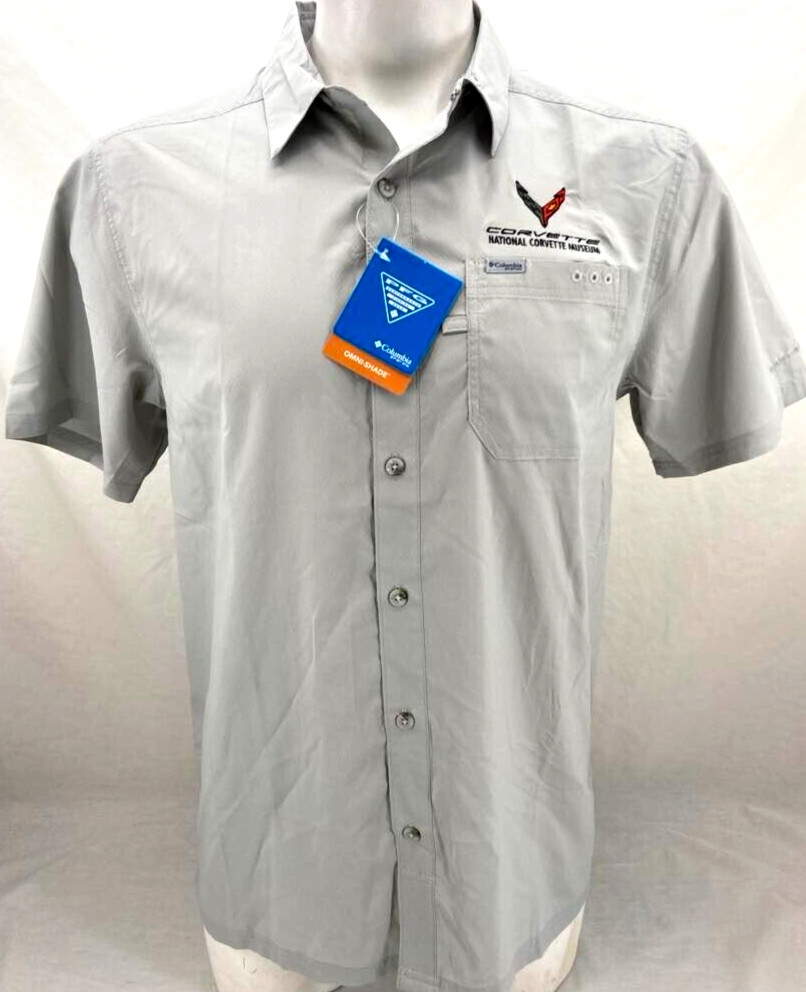 NEW Corvette Columbia PFG Slack Tide Camp SS Collared Button Up Shirt Men’s L
