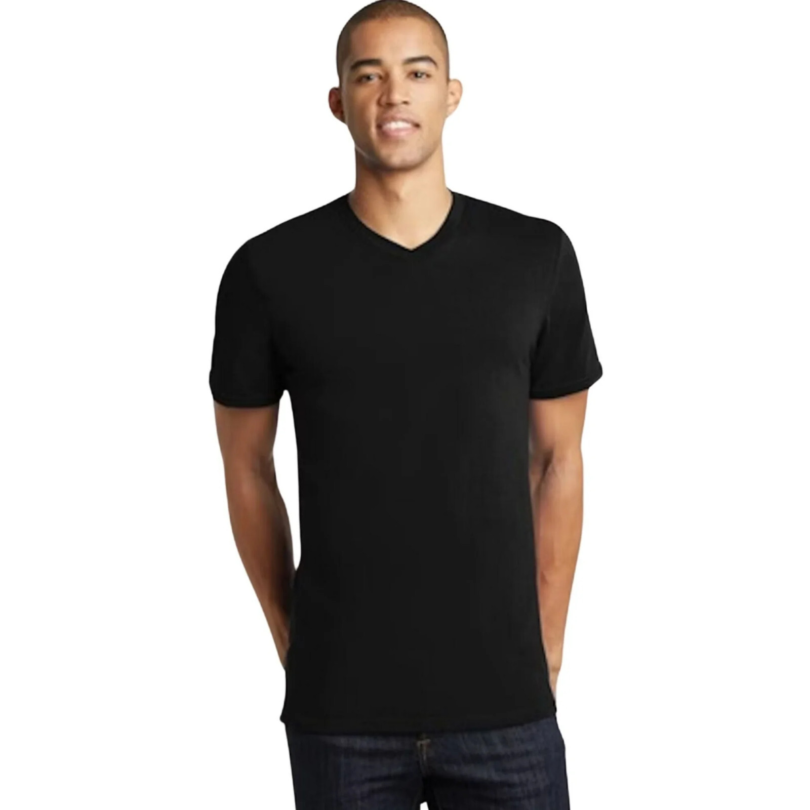 Alfani Men Regular fit 4 pack V Neck Solid Shirt Black Med