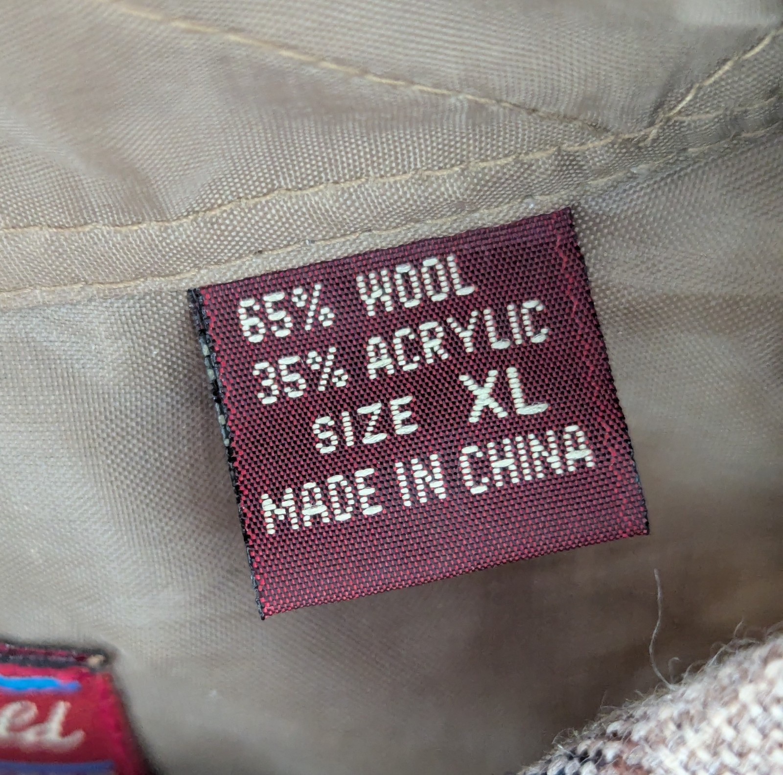 Allen Wickfield flannel shirt XL brown plaid wool blend machine washable