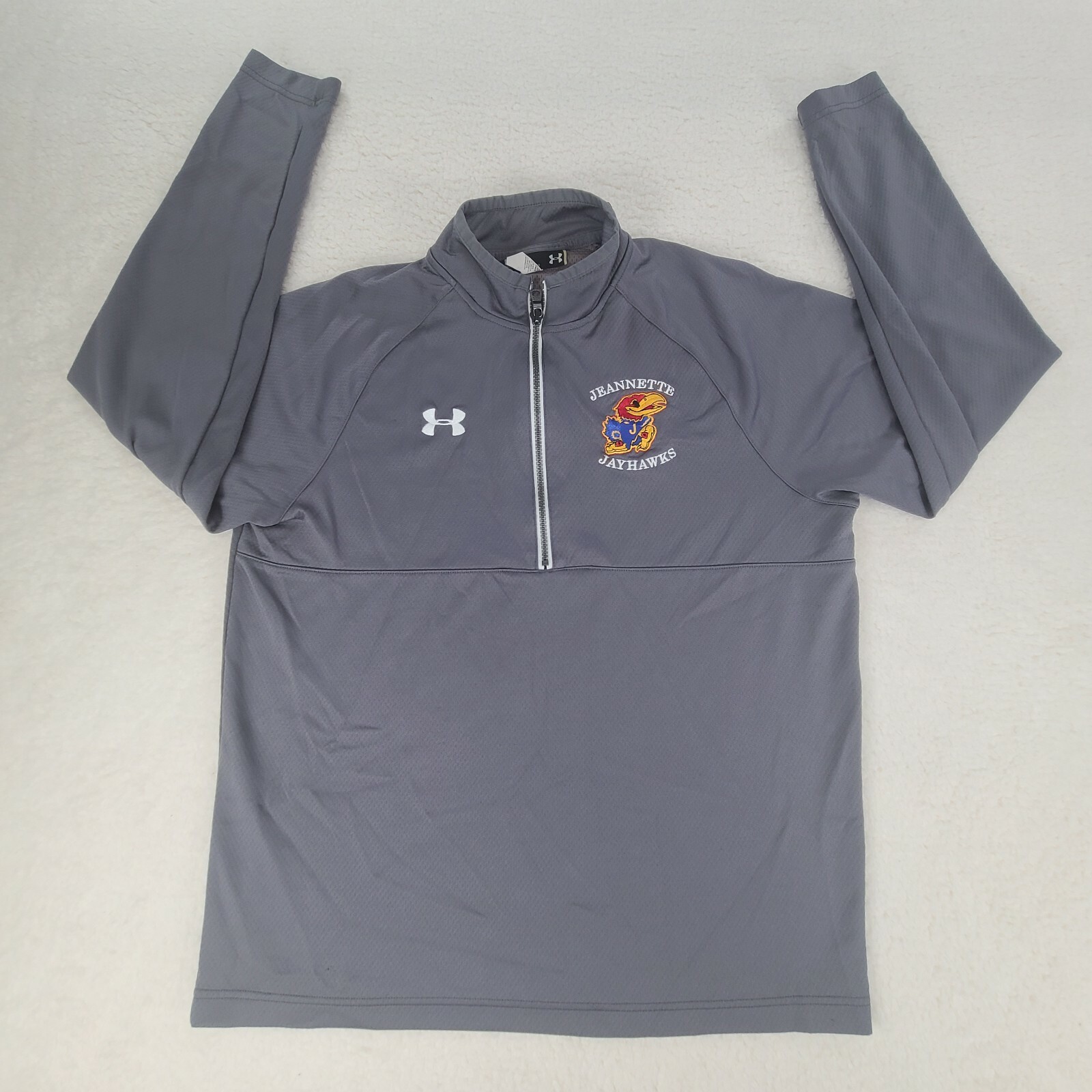 Under Armour Shirt Adult Medium Gray 1/2 Zip Pullover Outdoors Long Sleeve Mens
