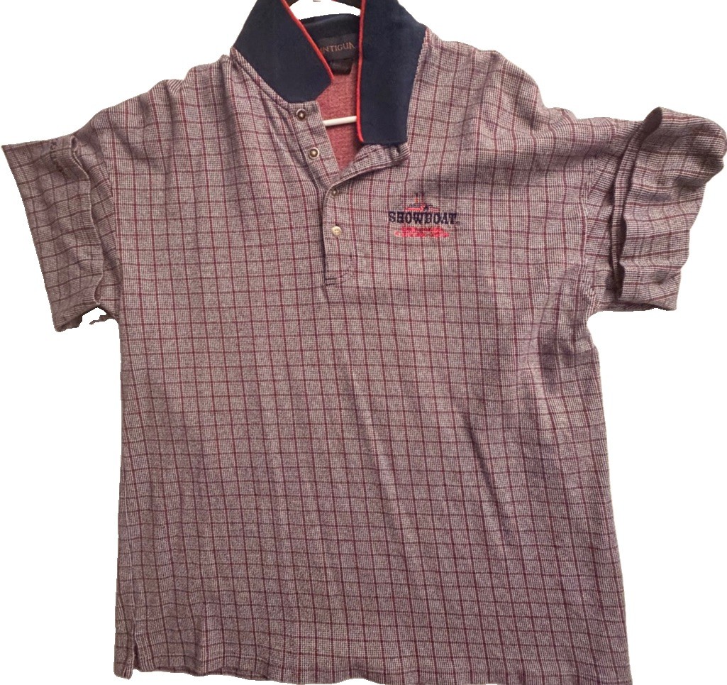 Showboat Hotel and Casino Antigua Performance Vintage Golf Polo Shirt Retired L