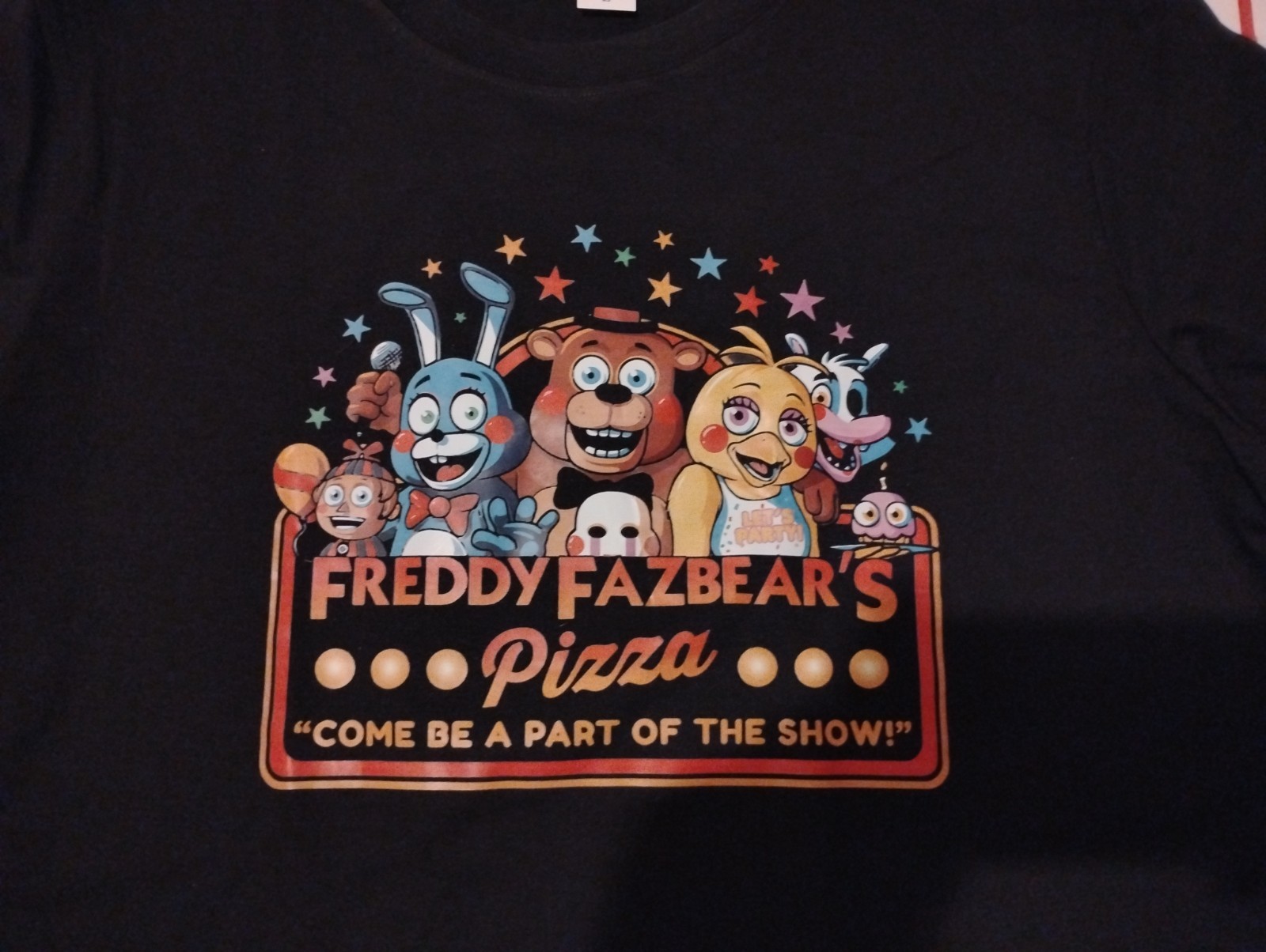 Five Nights at Freddy’s Fazbear’s Pizza Men’s Large Shirt Black New Cotton