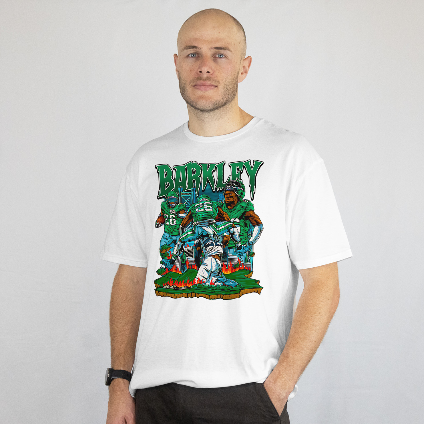 Saquon Barkley Philadelphia Eagles Graphic T-Shirt Retro Vintage Tee New Gift