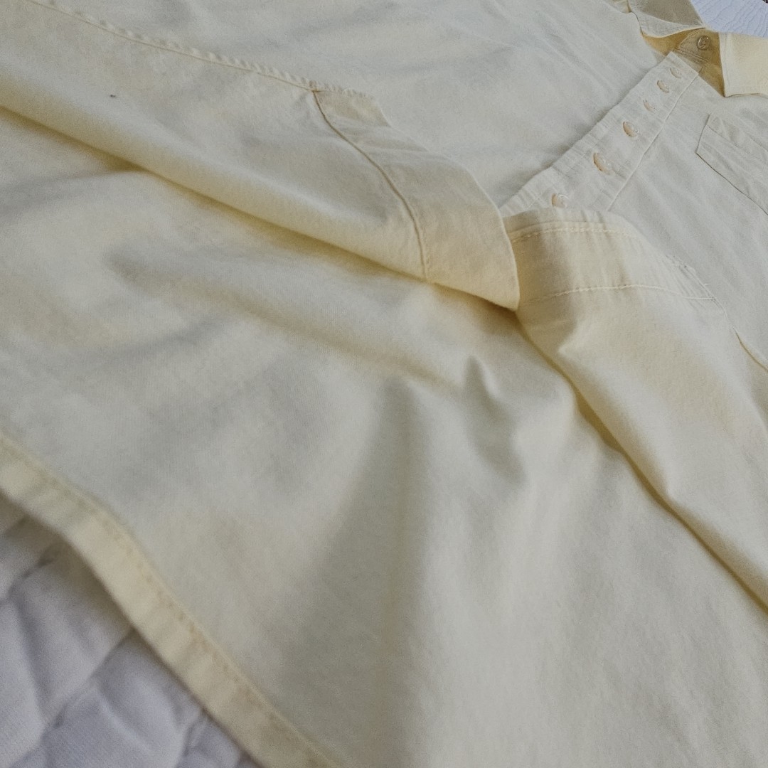 Old Navy Short Sleeve Front Button Regular Fit Everyday Shirt Sz XL Yellow EUC