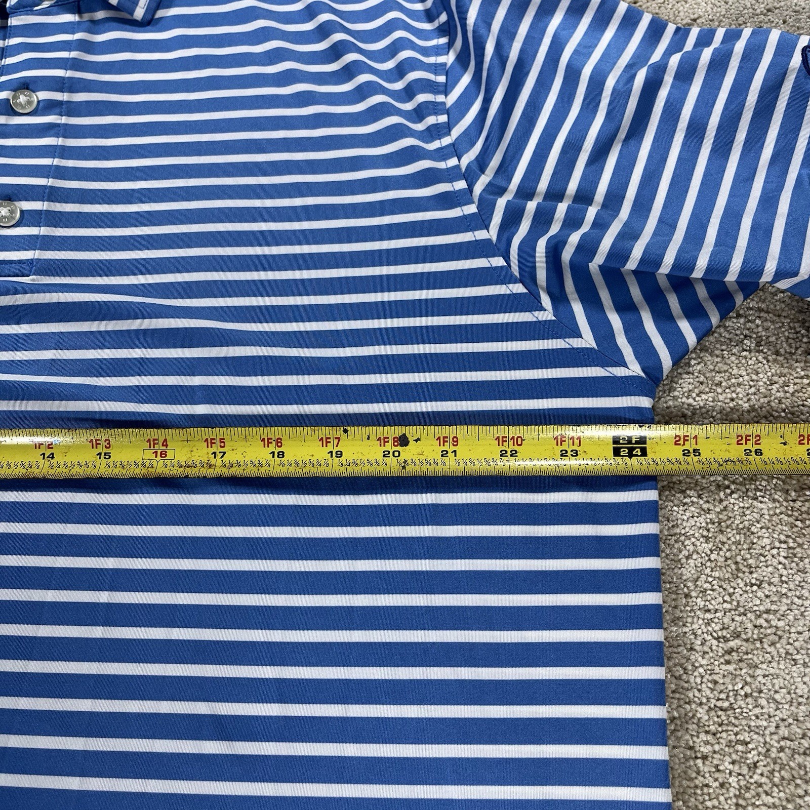 FJ Polo Shirt Men’s Large Footjoy Golf Blue Striped Greystone Country Club