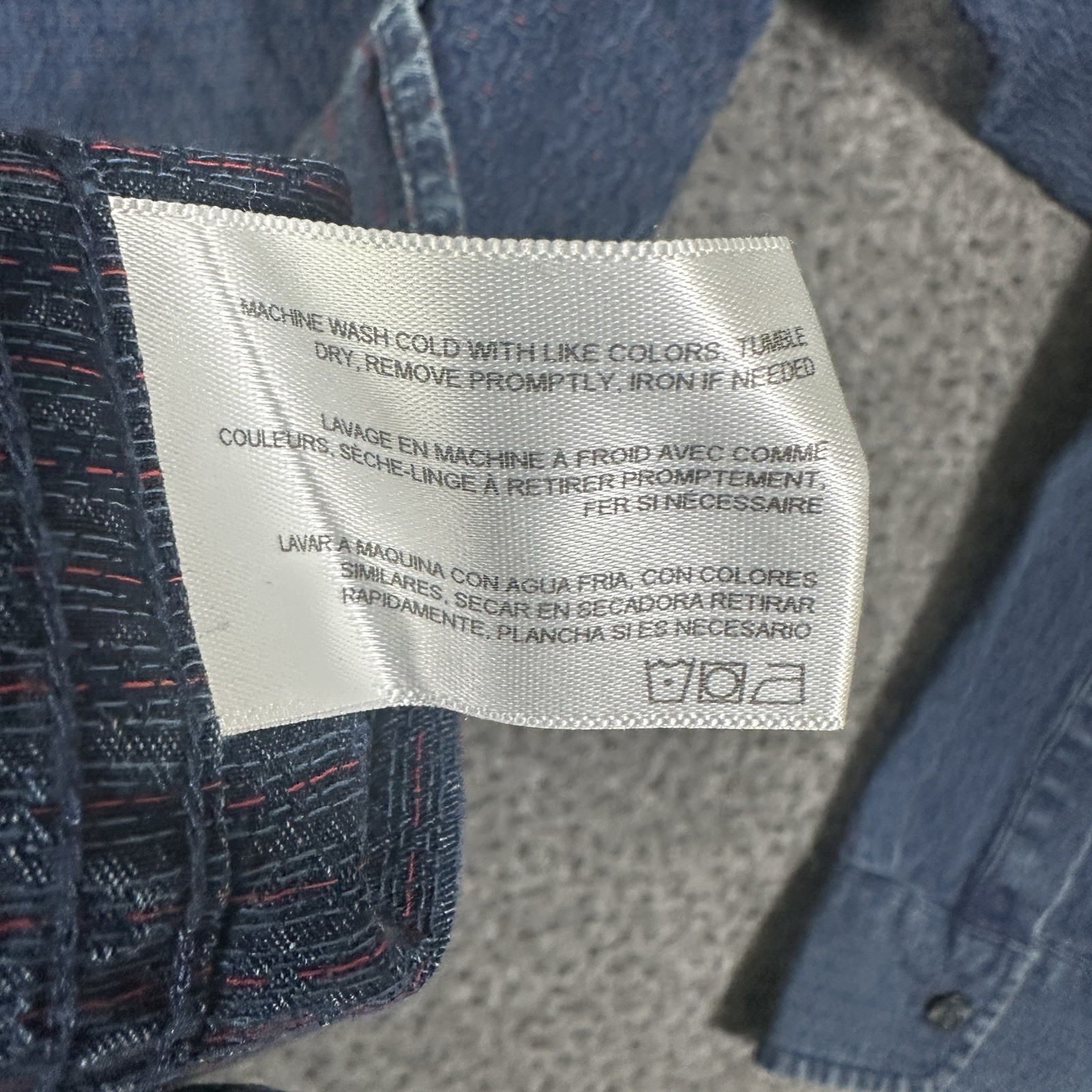Adriano Goldschmied Chambray Button Down L/S Shirt Mens L Textured Micro Pattern
