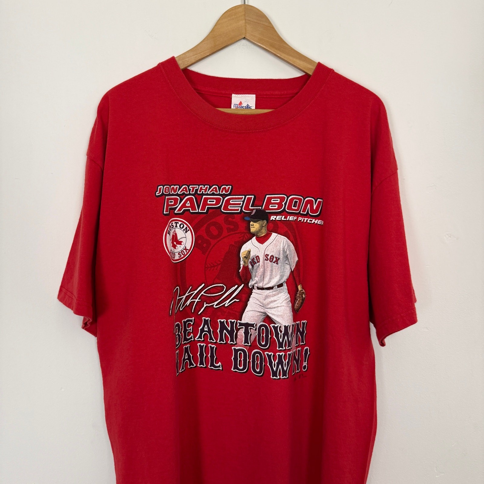 Vintage Y2K MLB Boston Red Sox Jonathan Papelbon Baseball Sports Tee Shirt XL