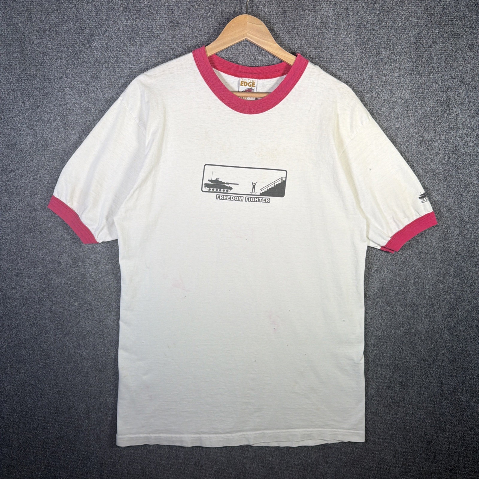 Vintage Tiananmen Square Shirt Mens Large White 90s Politics To The Edge Skate