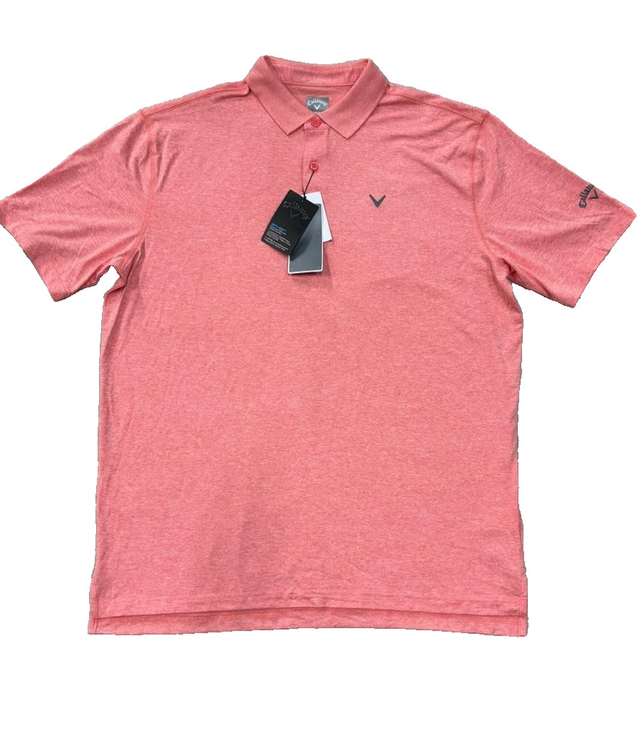 CALLAWAY Polo Golf Men Opti-Dri Coral / Pink Size XL New NWT Performance