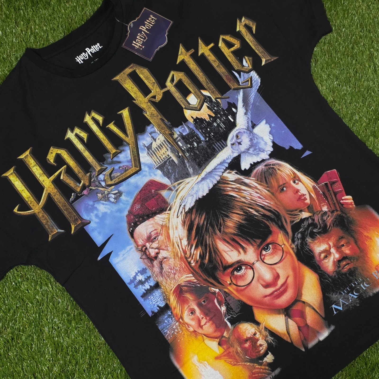 Harry Potter Let The Magic Begin Graphic Crewneck T-Shirt Men’s Sz XL Black Tee
