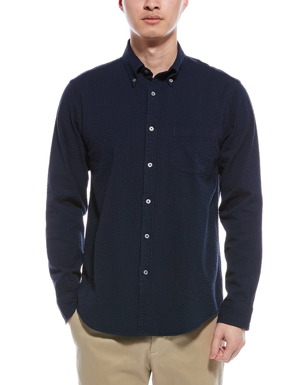 Brooks Brothers Men’s Regular Stretch Seersucker Button Down Long Sleeve Shirt