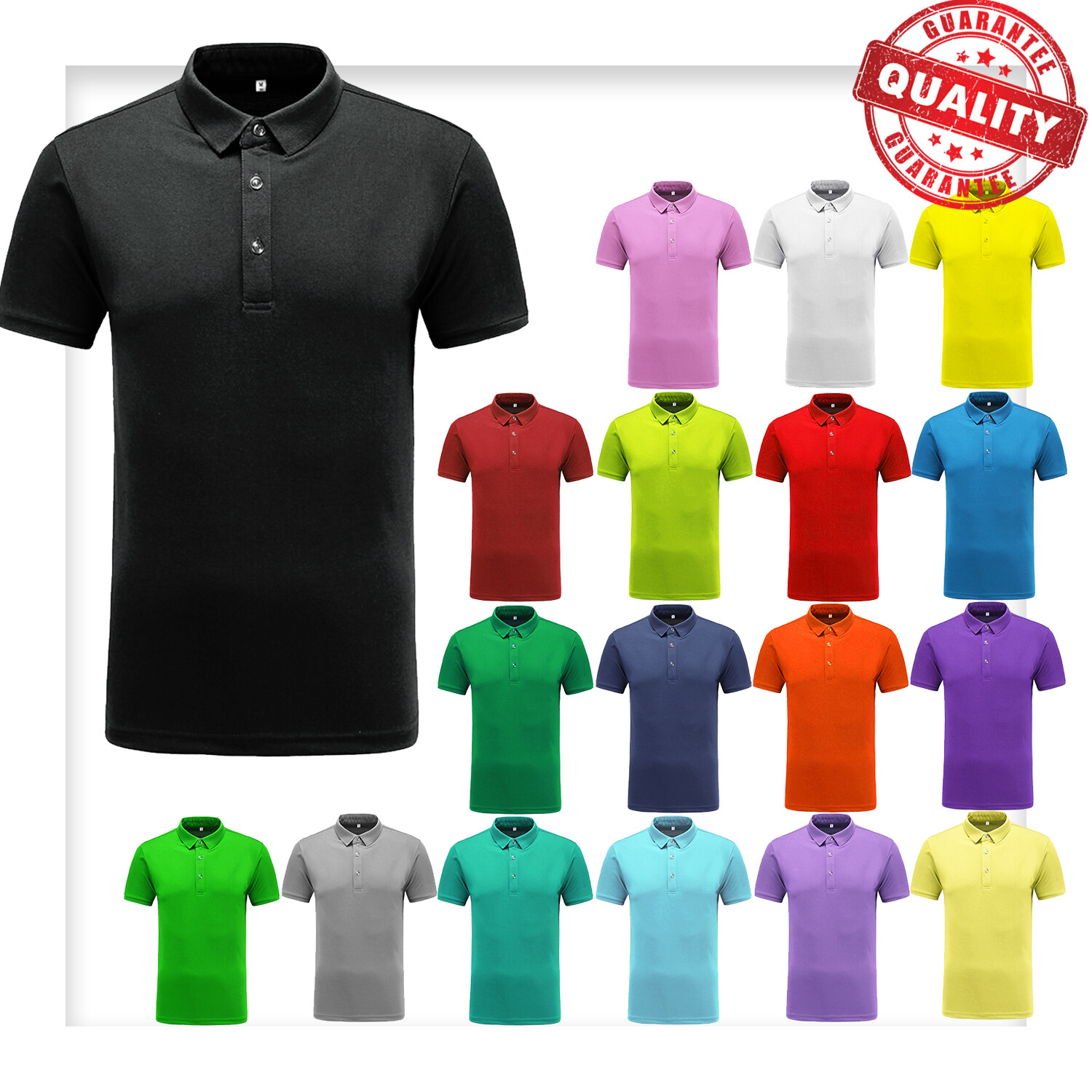 Men’s Polo Shirt Dri-Fit Golf Sports Cotton T Shirt Jersey Casual Short Sleeve