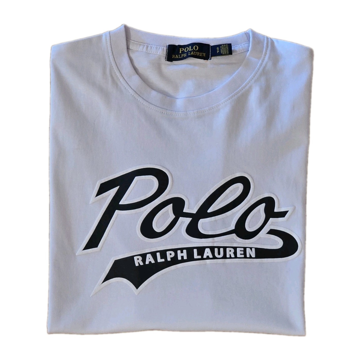 Polo Ralph Lauren Men’s Custom Slim Fit T-Shirt Novelty Polo Swoosh Logo White