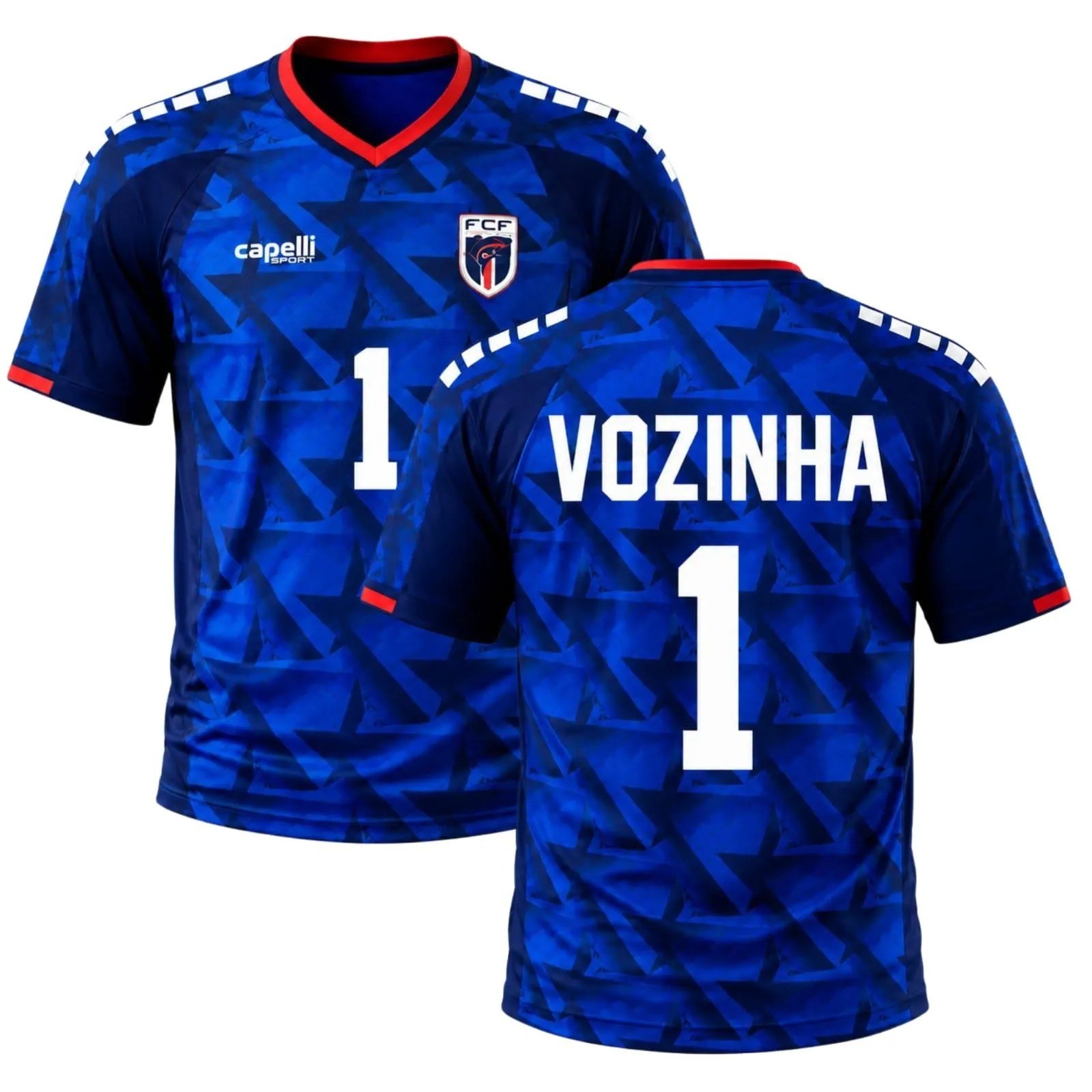 Cape Verde Vozinha #1 Blue Soccer Jersey _ Football Fan Shirt Personalized Name