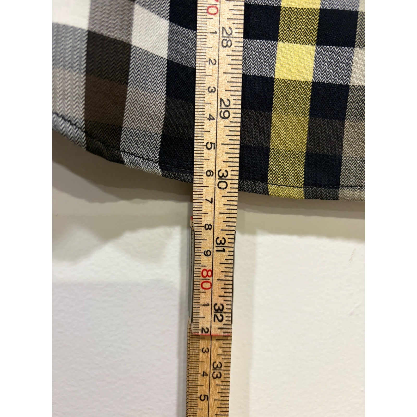 Mens Button Down Shirt 41 Yellow Black Check Lacoste
