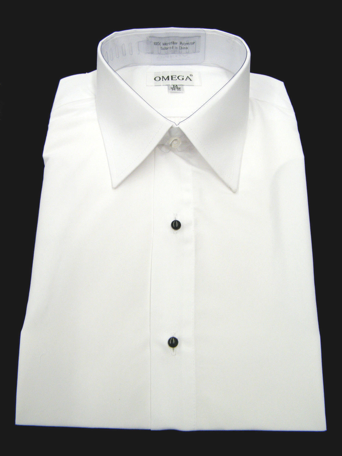 Microfiber Tuxedo Shirt “Laydown Collar”, Non pleat, White