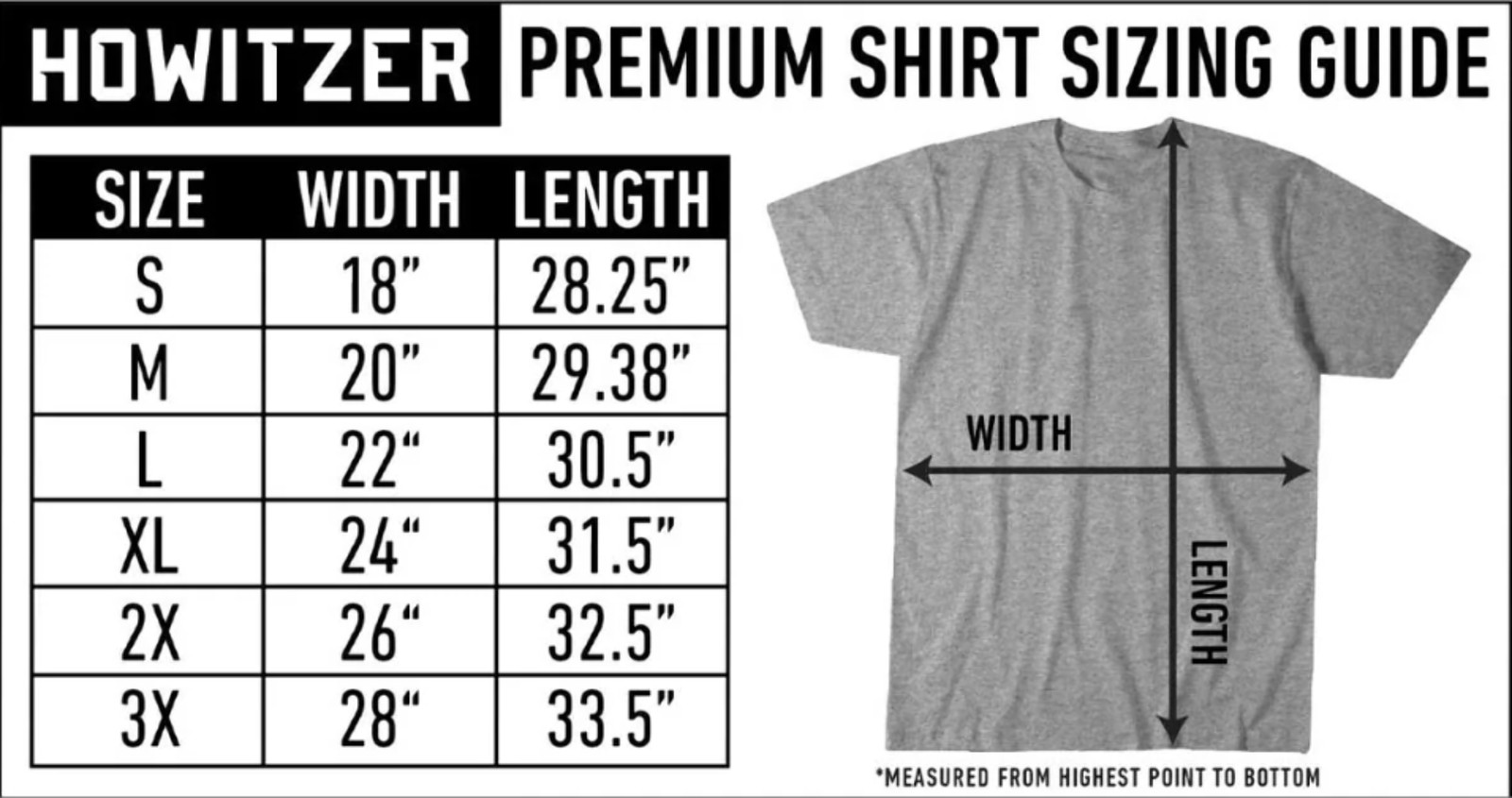 Howitzer Men’s T-shirt Standard Basic Packs Black Military Grunt