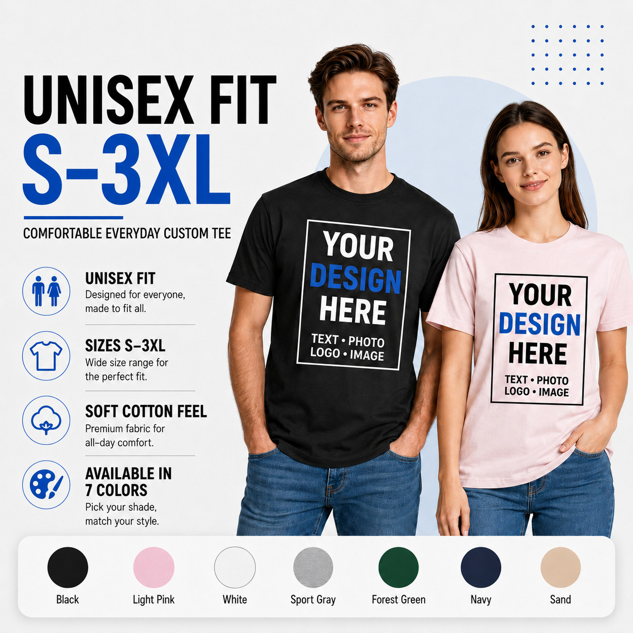 Custom T Shirts Personalized Text Logo Pack Men’s Tee S-XL Lot Printed USA
