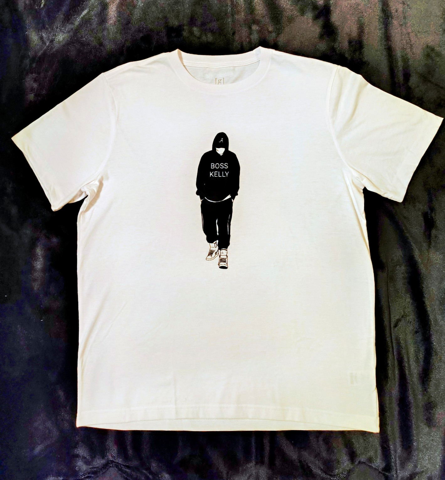 White “Boss Kelly” Logo Cotton Crew Neck Short Sleeve T-Shirt ( S,M,L,XL ,2XL)