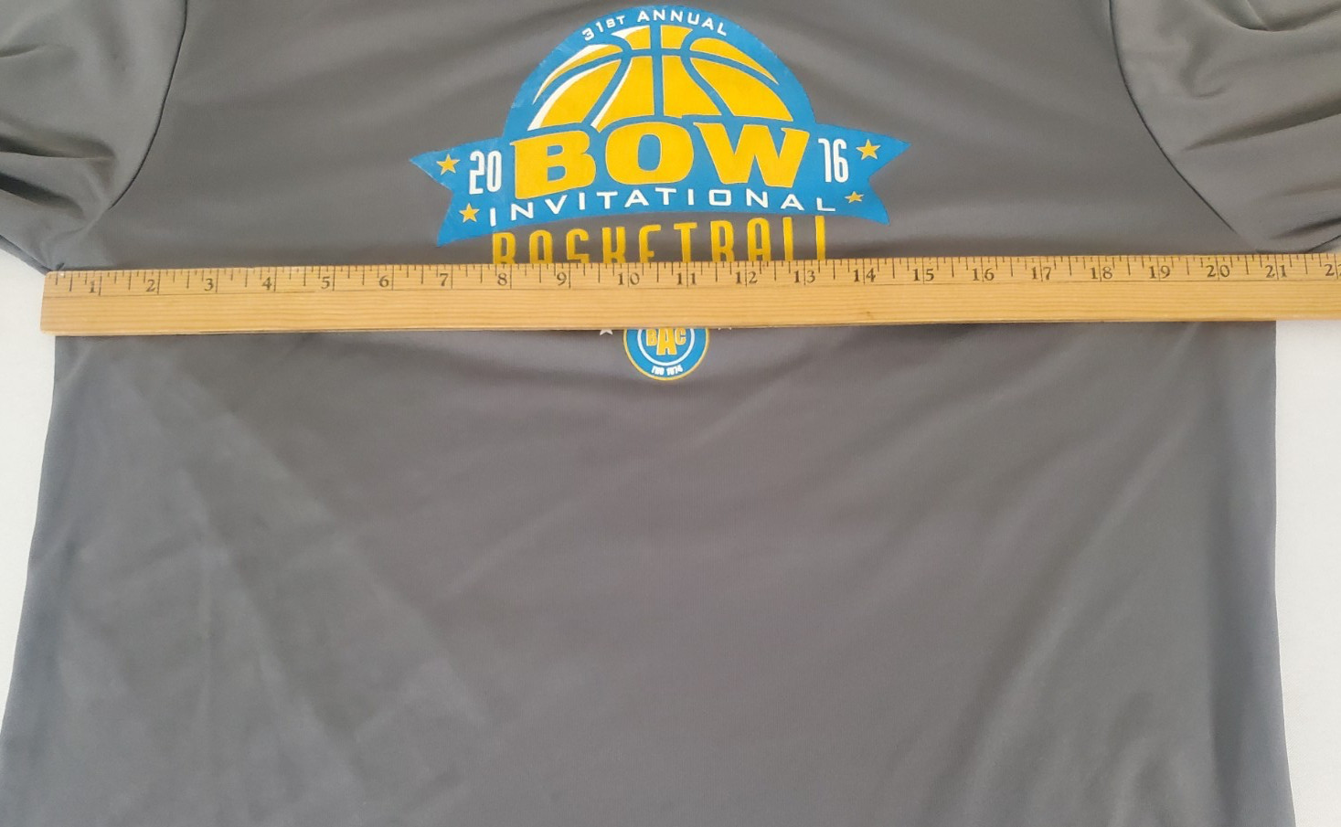 2016 Bow Invitational Basketball Tournament Adult M Gray Shirt Long Sleeves