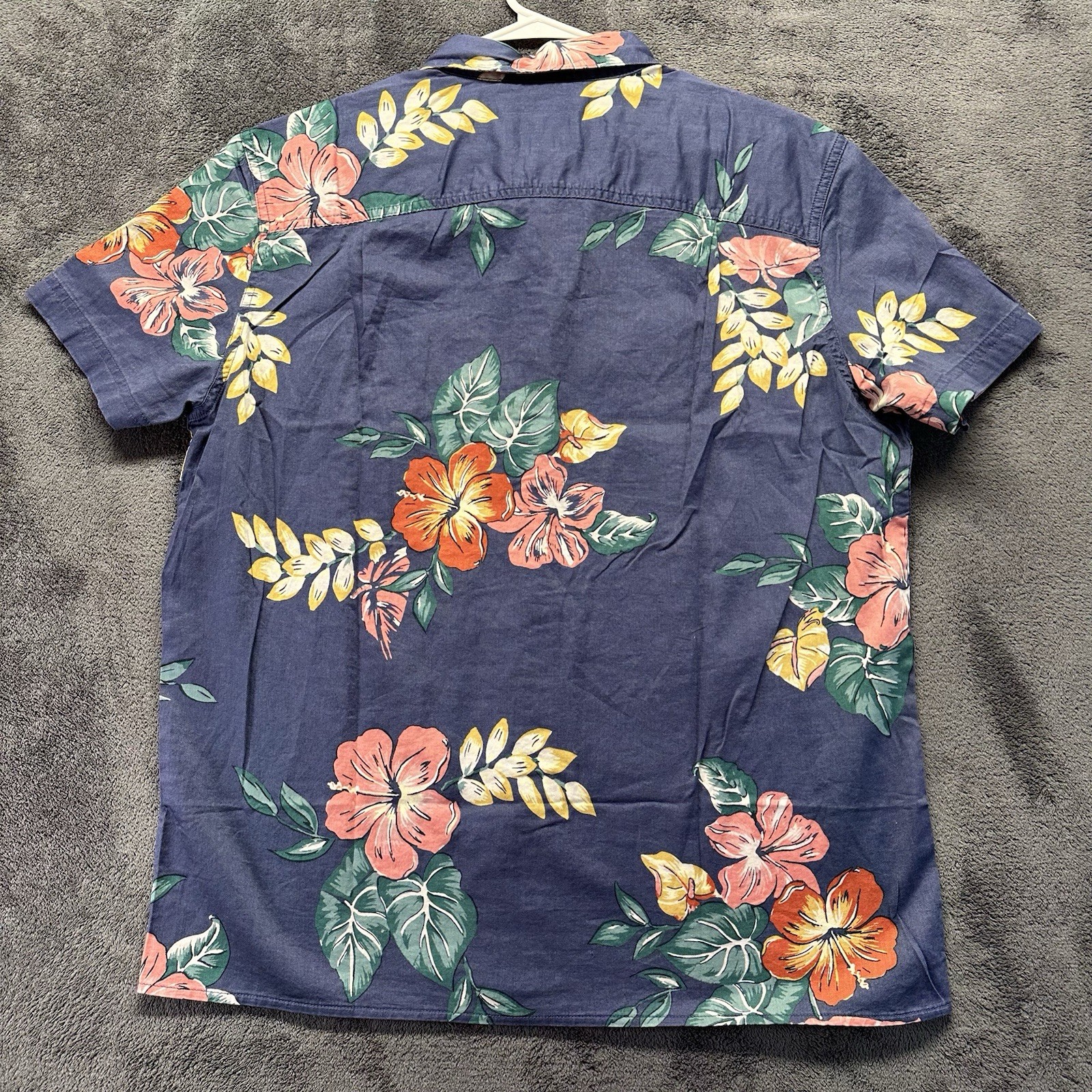 American Eagle Floral Button Up Shirt Men’s Large Blue Hawaiian Linen Blend NWT